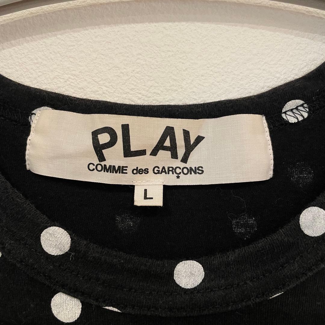 【あ】PLAY COMME des GARCONS ドット ロンT 黒×白
