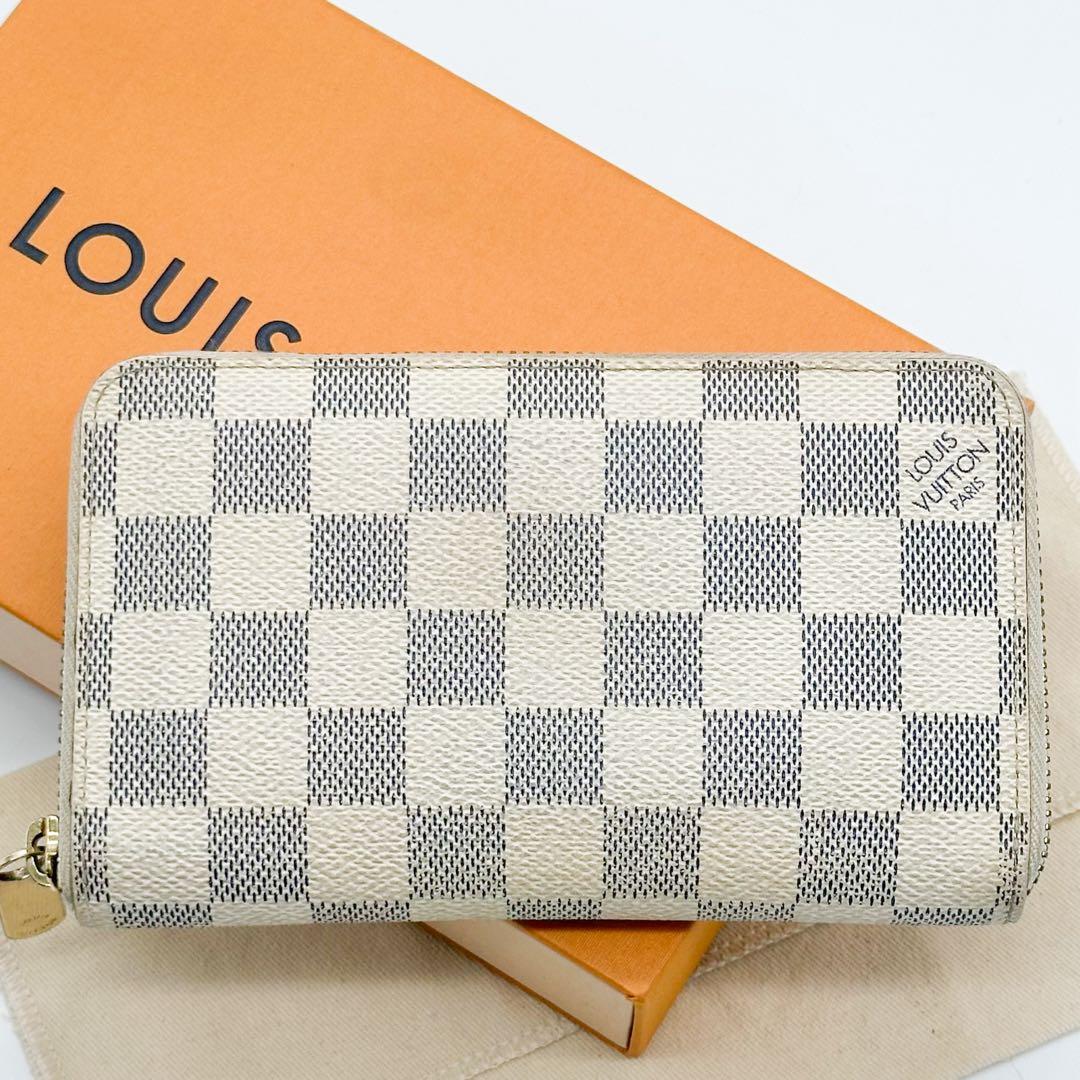 ルイヴィトン ジッピーコンパクトウォレット ダミエ アズール ラウンド 二つ折り