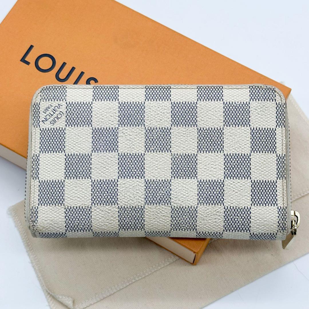 ルイヴィトン ジッピーコンパクトウォレット ダミエ アズール ラウンド 二つ折り