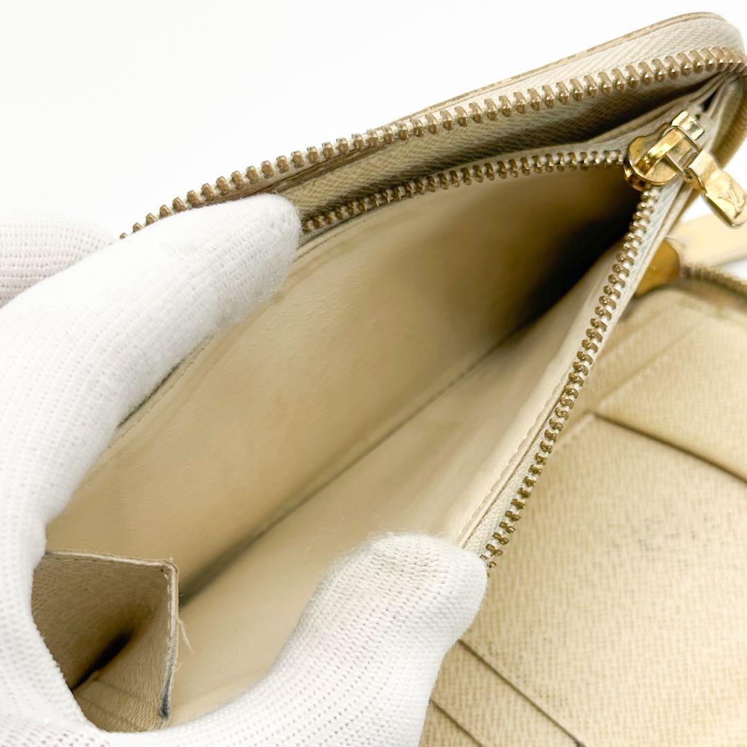 ルイヴィトン ジッピーコンパクトウォレット ダミエ アズール ラウンド 二つ折り