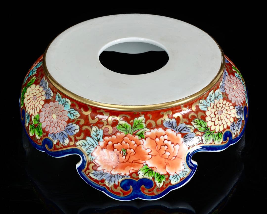 m*i様 有田焼 龍右衛門 染錦窓絵花鳥図 沈香壺 飾壺 三段壺 特大85㎝ 骨