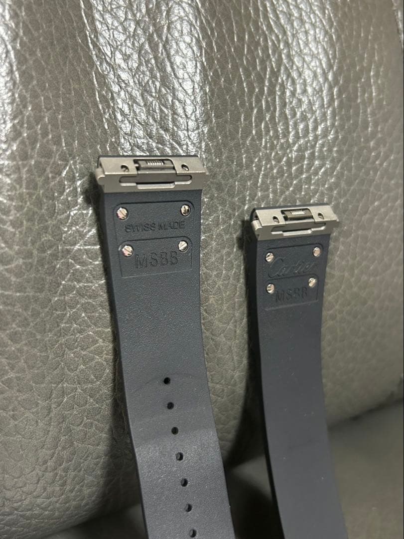 カルティエ Cartier サントスドゥカルティエ LM用　純正ラバーベルト　黒