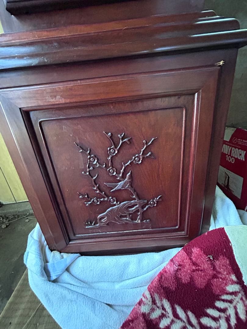 [お引取りまたは着払い限定] 木製柱時計 　ドイツTempusFugit社製