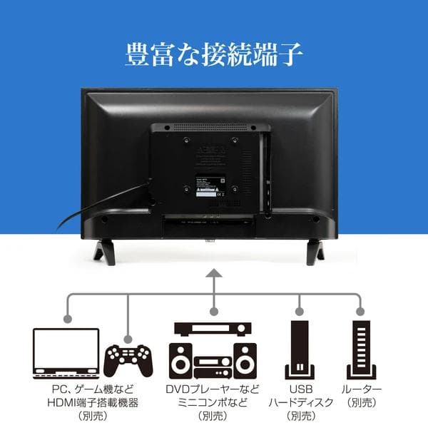 NTT受信料が要らない　動画配信視聴専用TV24V型 チューナーレスNET TV
