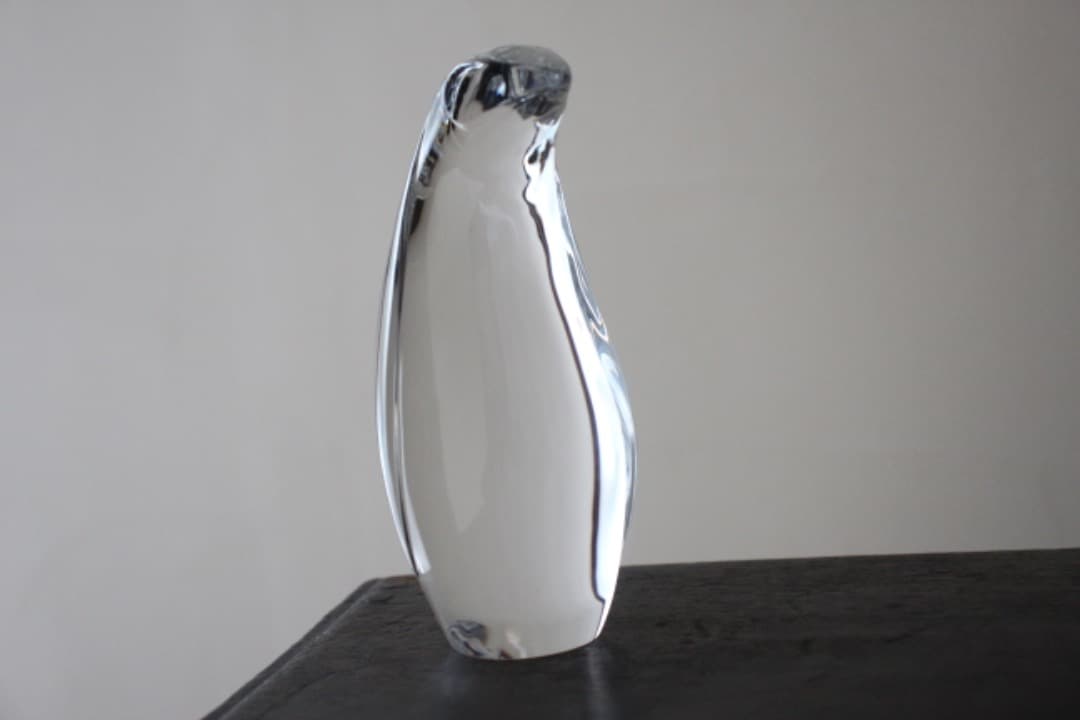 HOYA　クリスタル　アートガラス　Neil Cohen　ペンギン　置物　箱入