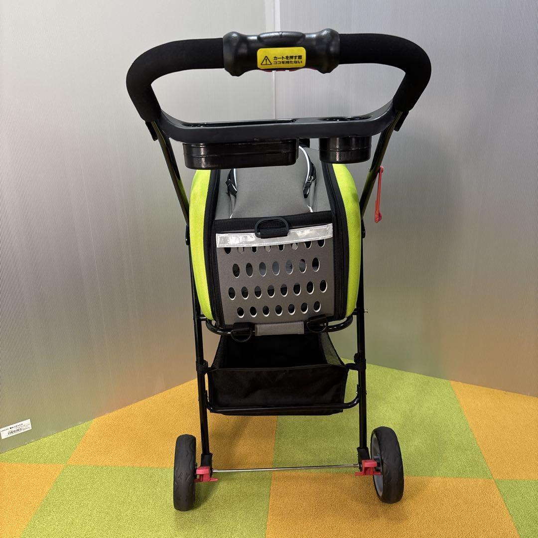 値下げ毛決行！　アイリスオーヤマ　ペットカートグリーン　折りたたみ　分離取り外し