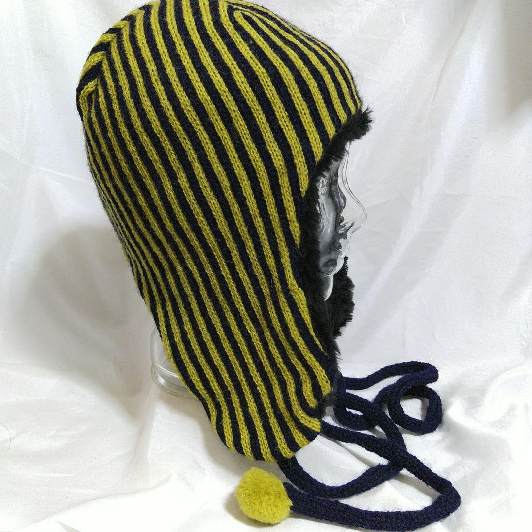 ☆*様 Original Sample ストライプ耳あて付きニット帽 デッドスト