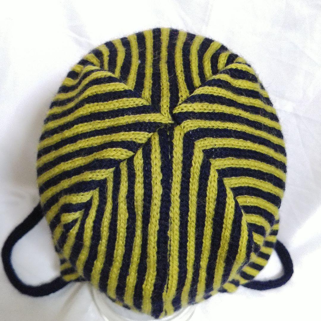 ☆*様 Original Sample ストライプ耳あて付きニット帽 デッドスト