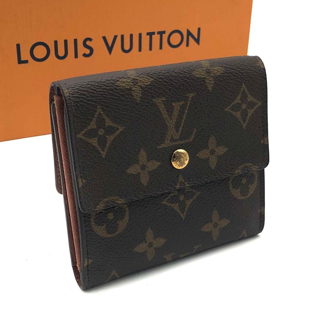 ルイヴィトン ブラウン モノグラム 三つ折り財布 ポルトモネビエカルトクレディ