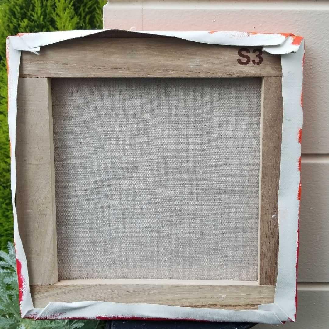 キャンバス油絵　よっこ  　何かを見ている猫