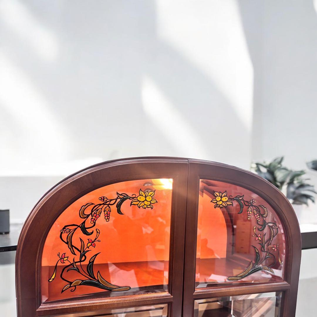 飛騨産業 HIDA アーチ型 キュリオケース 飾り棚 ガラスキャビネット 木製