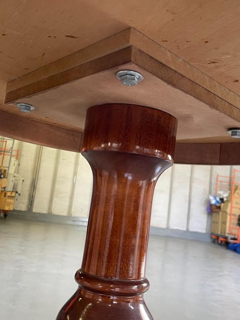 象嵌 ラウンドテーブル 猫脚 木製 直径80㎝ 丸テーブル アンティーク調