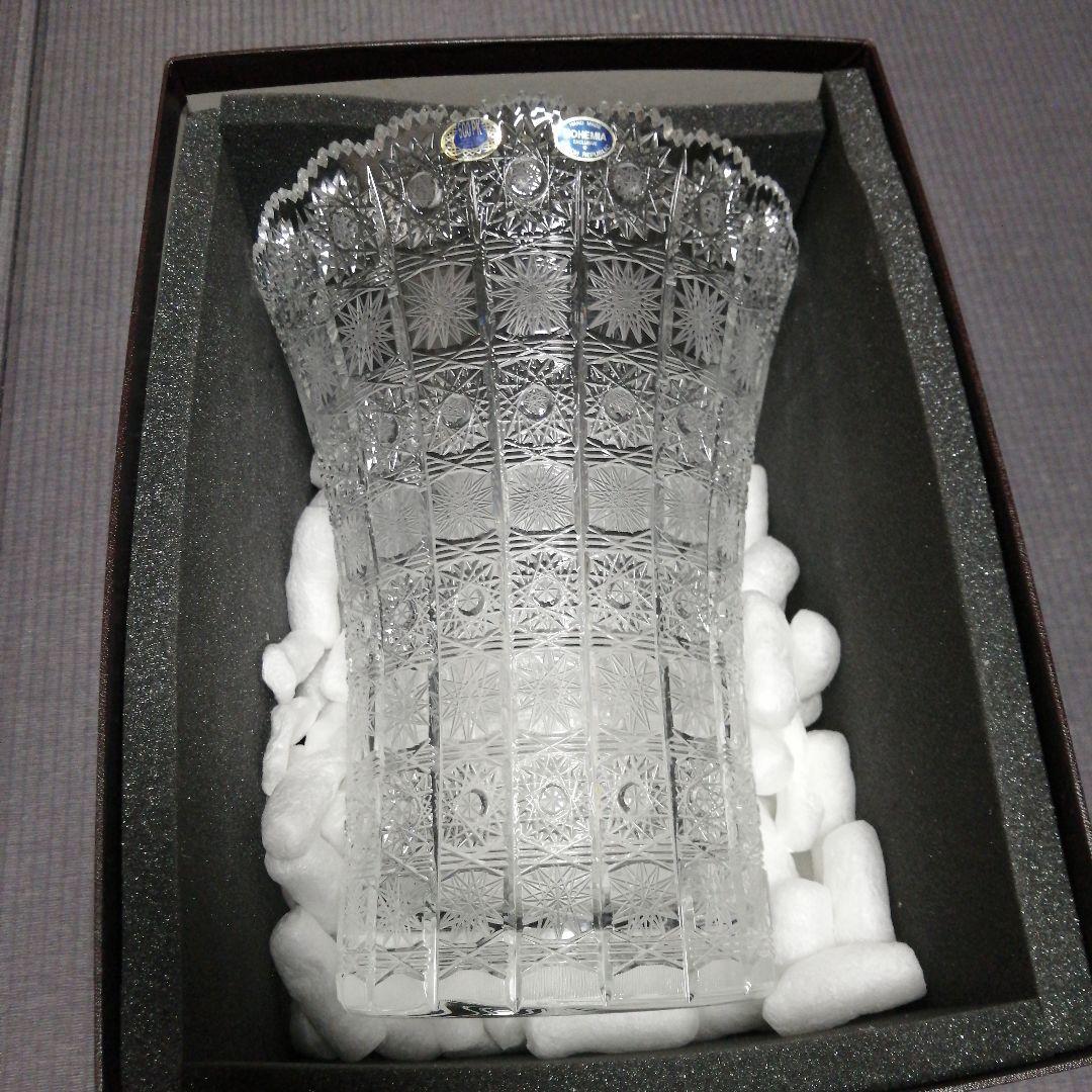 ボヘミアガラス 花瓶 フラワーベース 500PK