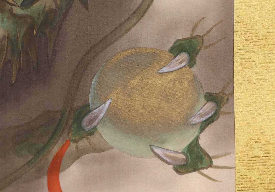 【真作】日本画 福山一成 昇り龍 絹本 掛軸 彩色 清光会所属 MB117