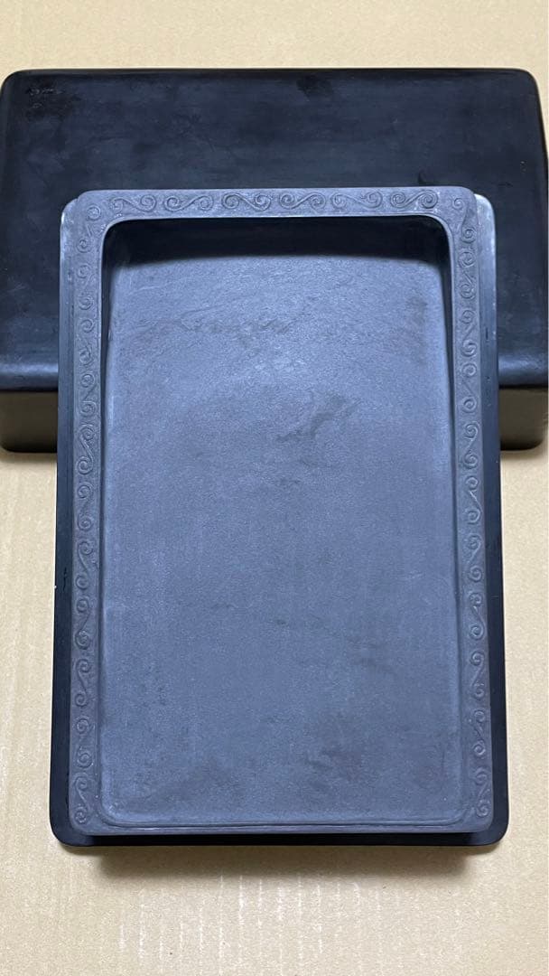 古硯　彫刻入り硯　７寸　硯ー28