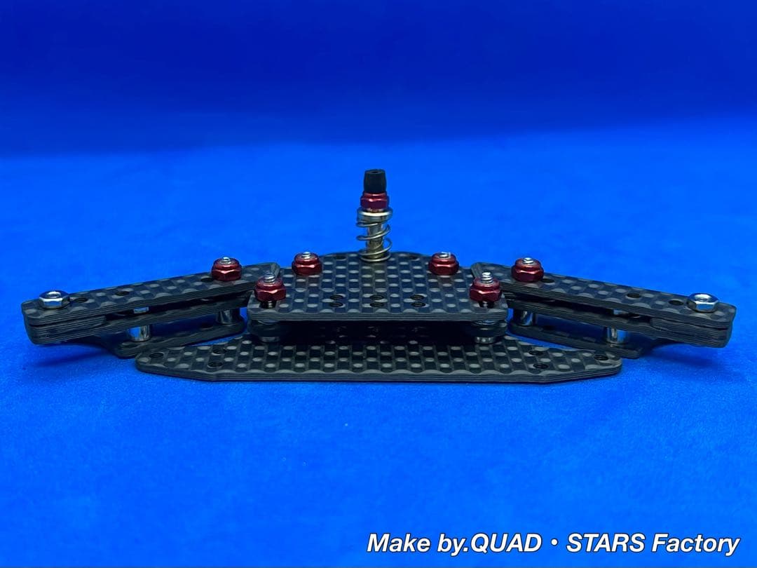 【ミニ四駆・MS用】１軸リヤアンカー　ブラックアウト／カーボン【13mm対応】