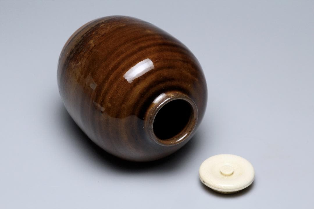 高取静山　十一代　茶入　共箱　茶入れ　古美術品　骨董品【正一古美術】