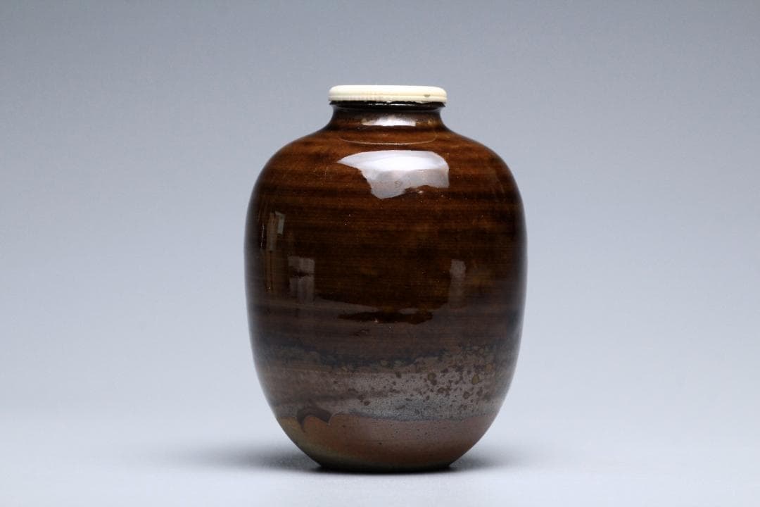 高取静山　十一代　茶入　共箱　茶入れ　古美術品　骨董品【正一古美術】