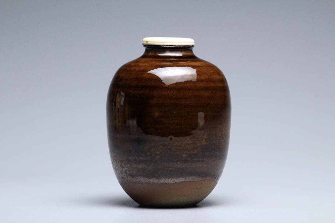 高取静山　十一代　茶入　共箱　茶入れ　古美術品　骨董品【正一古美術】