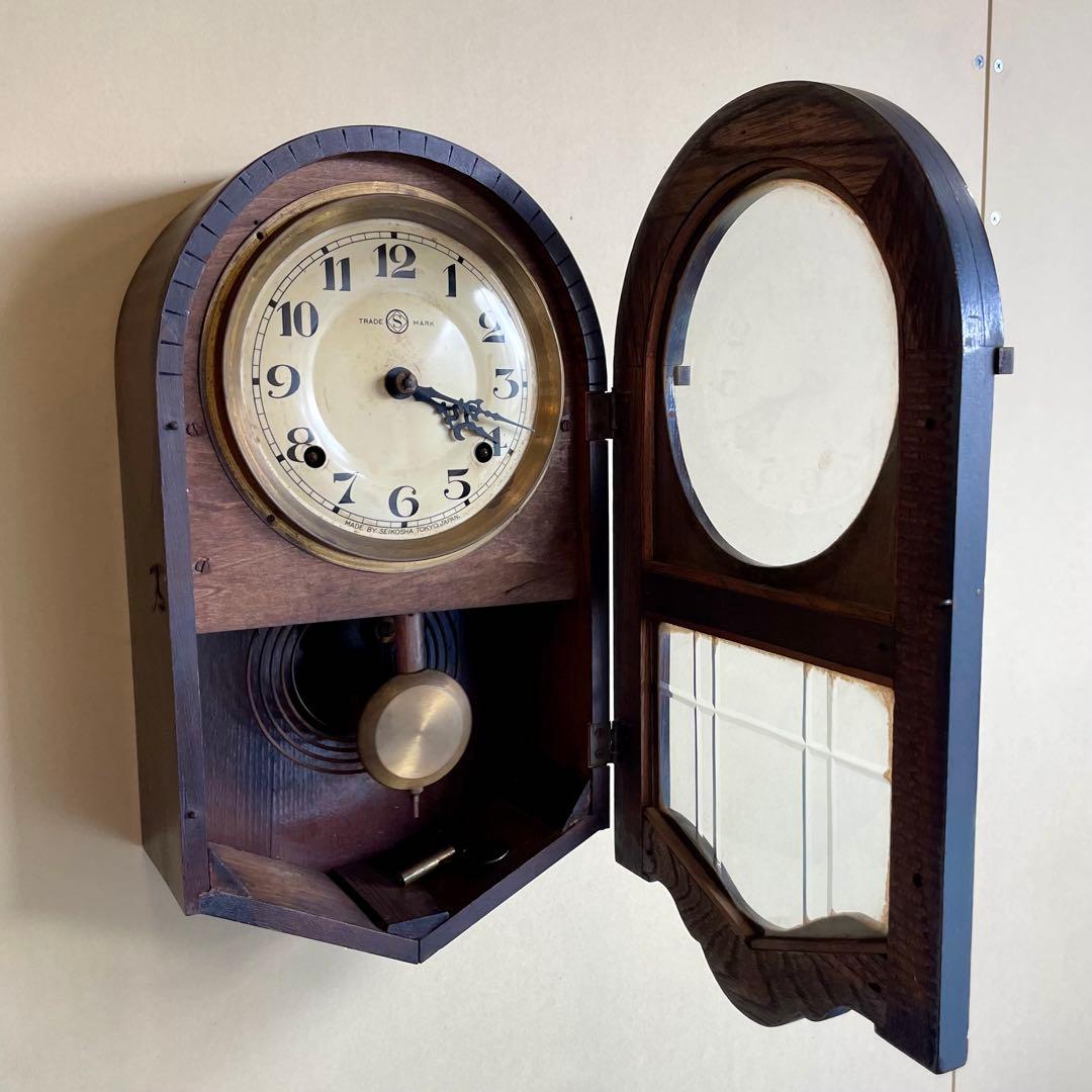 【(−☆】精工舎 スリゲル 18号 柱時計 ボンボン時計 大正時代 稼働品