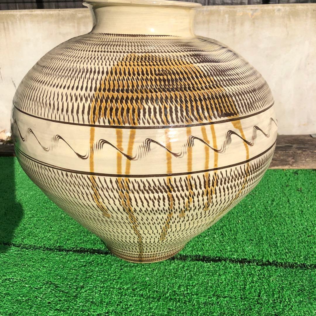 小鹿田焼　大壺　骨董品　陶芸