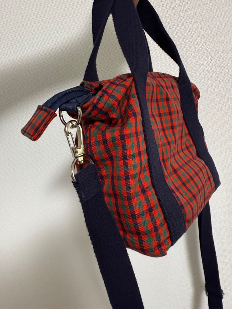 ファミリア familiar ふるさと納税 ショルダーバッグ 赤チェック 西脇市