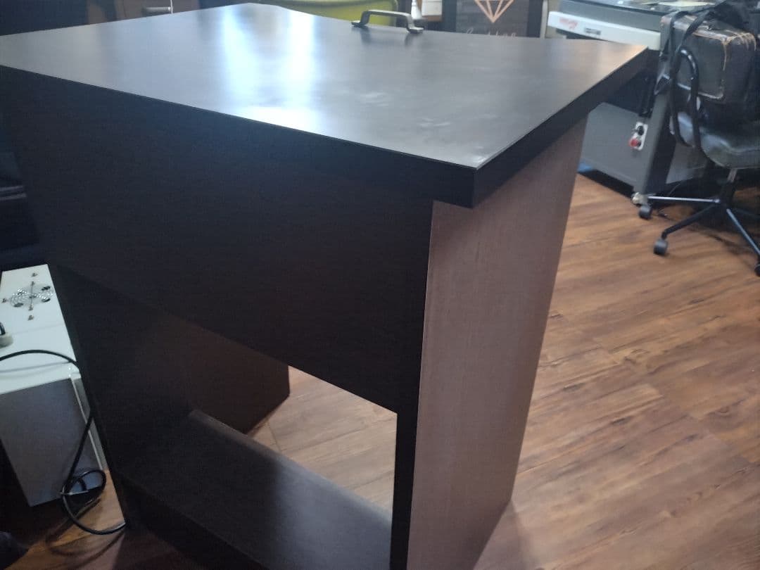 スリーティー 彫金デスク 彫金机 袖なし ウォルナットカラー