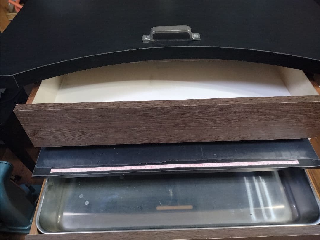 スリーティー 彫金デスク 彫金机 袖なし ウォルナットカラー