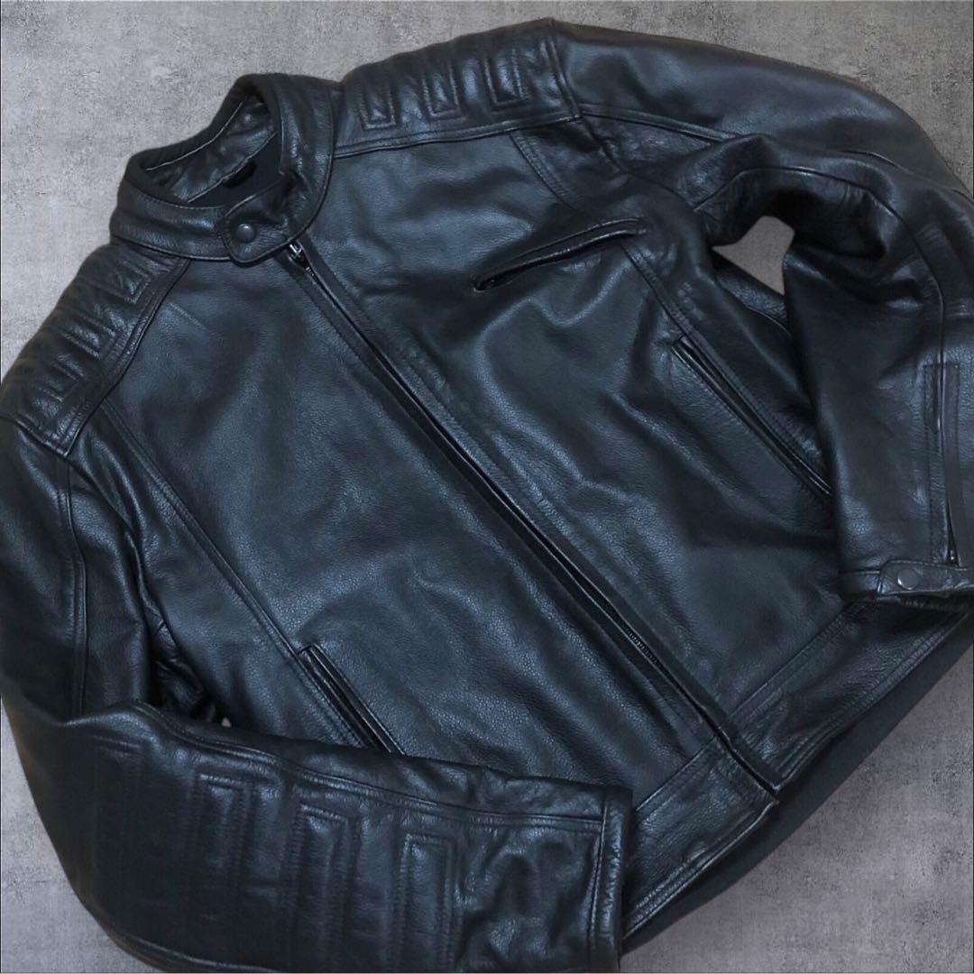 【希少サイズ】GENUINE Leather　本革　ライダースジャケット　XXL