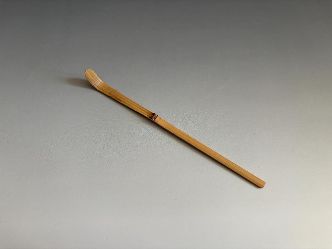 嵯峨白竹茶杓　久田宗也　尋牛斎　銘「丹頂」　茶道具　表千家