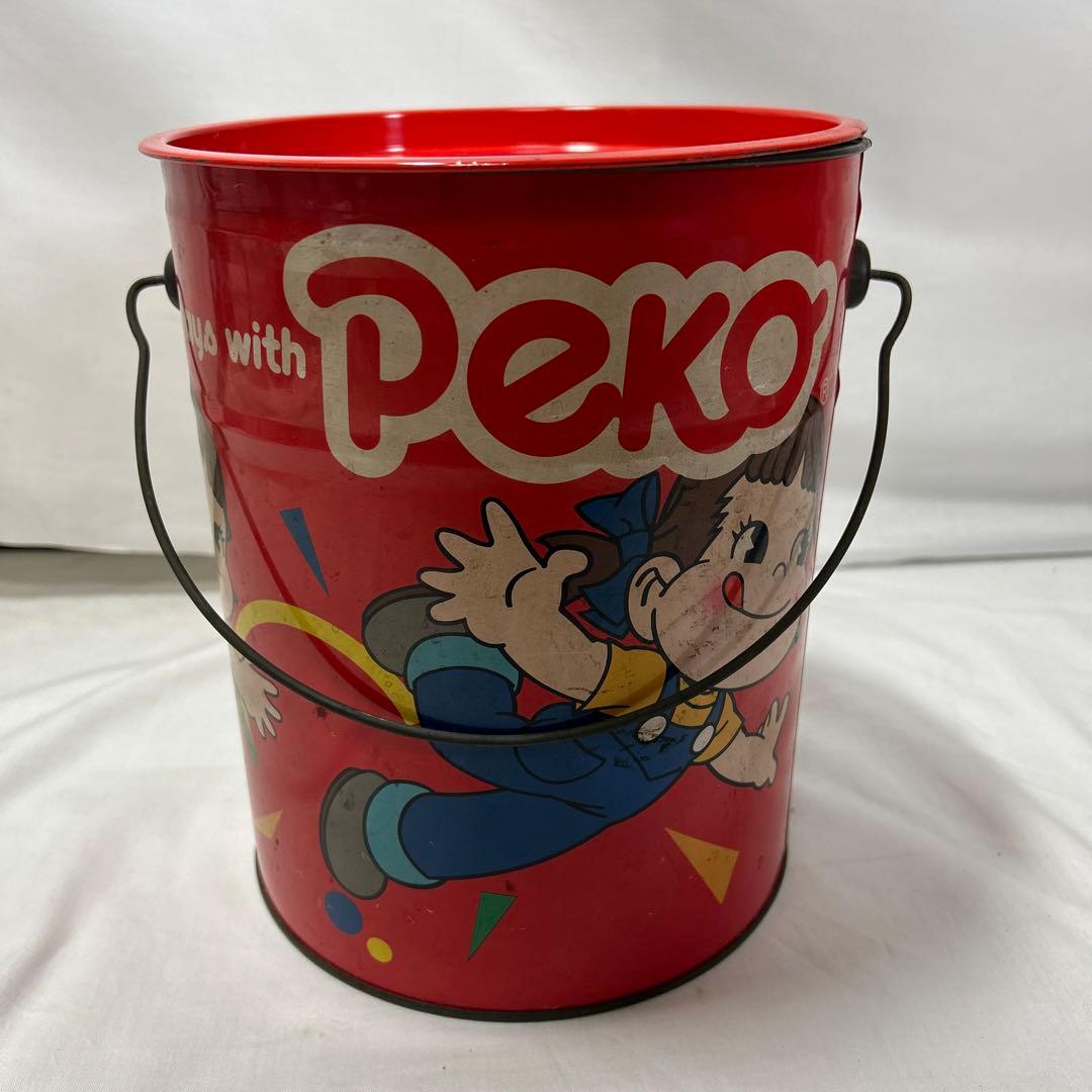 ペコちゃん蓋付き缶 レトロ 不二家