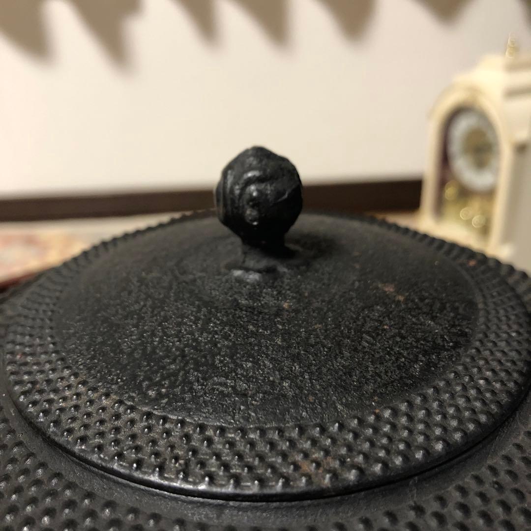 南部鉄瓶　「孝信」　霰紋　容量1.1ℓ 未使用保管品