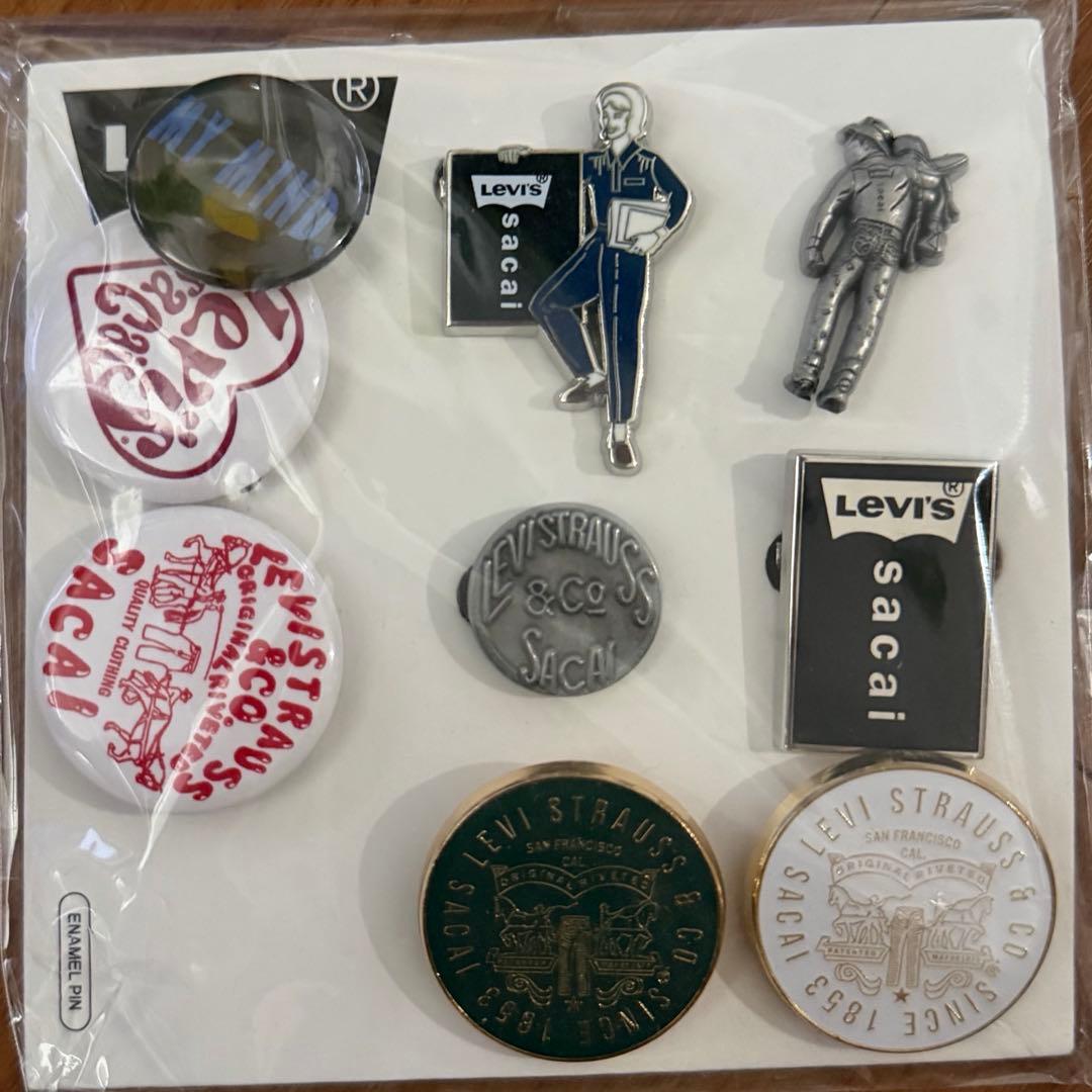 Sacai x Levis 青山店限定ピンズ&缶バッジセット