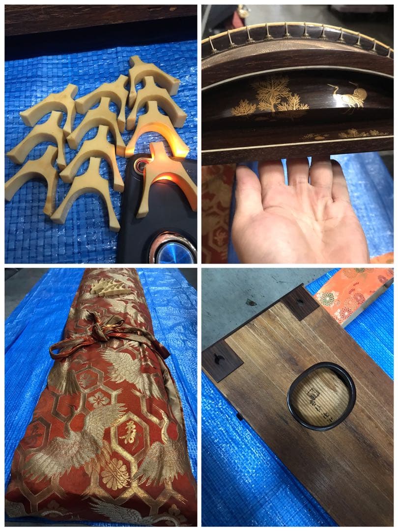 和楽器 お箏 弦楽器 箏 琴 在銘刻印あり