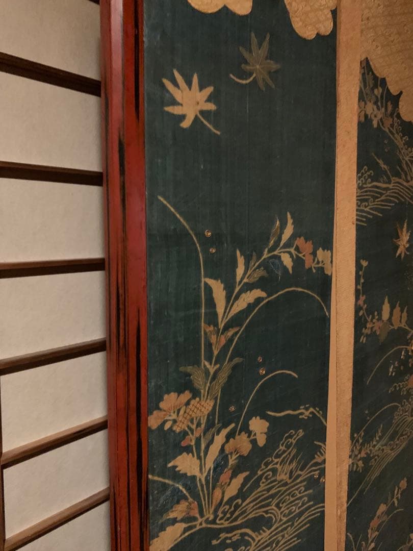 誰が袖屏風 アンティーク 仕切 パーテーション 年代物 時代物