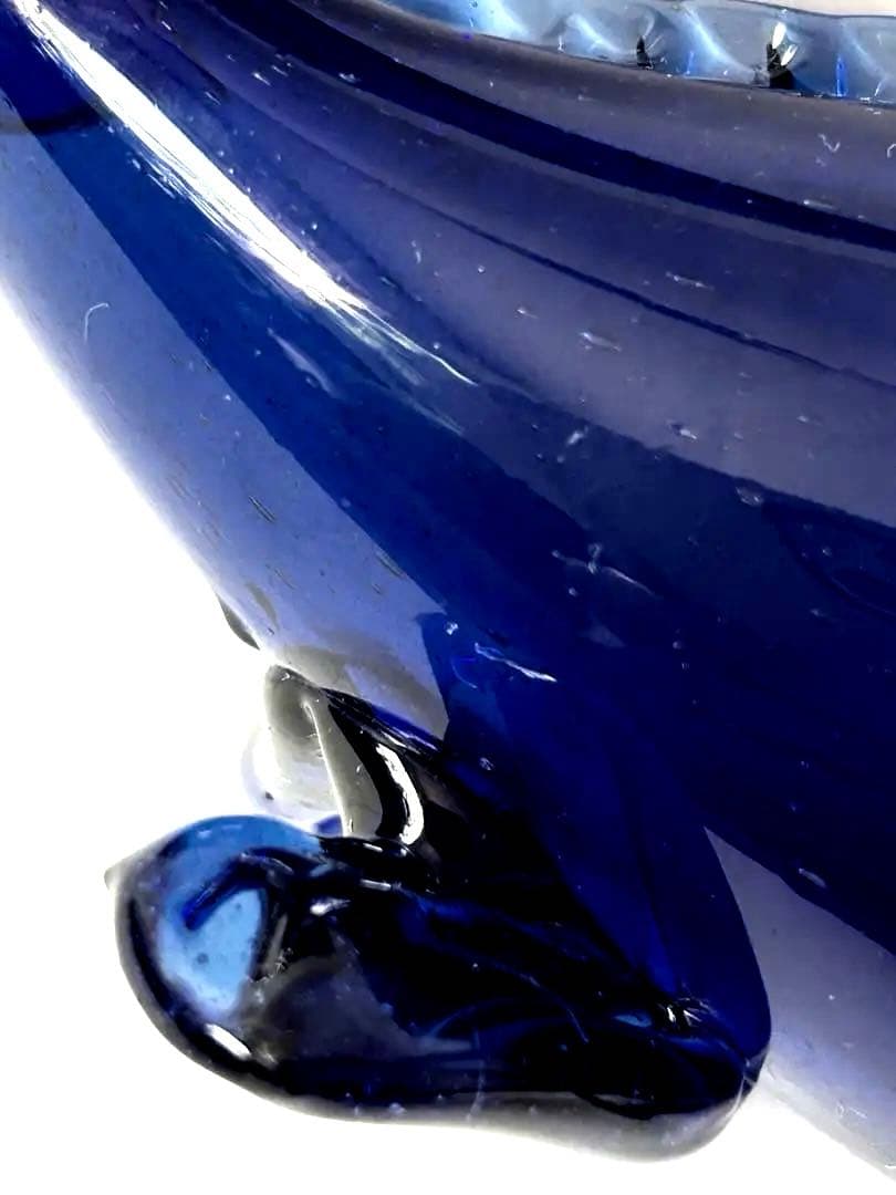 【大正ガラス・和ガラス】美品✴︎鯉の掛け花瓶　時代ガラス