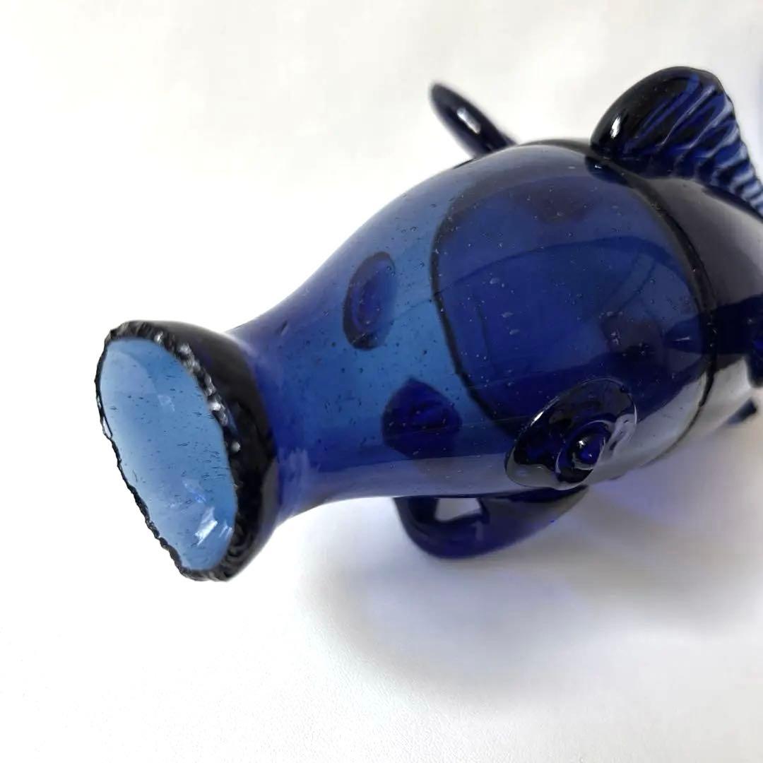 【大正ガラス・和ガラス】美品✴︎鯉の掛け花瓶　時代ガラス