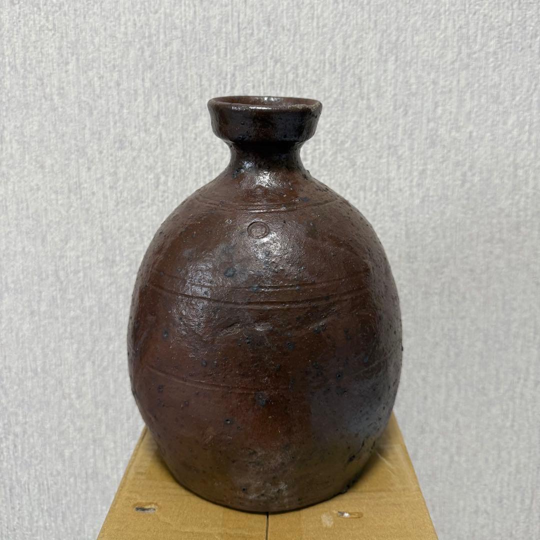 能野焼 種子島焼 徳利 花生 江戸時代 苗代川焼 黒薩摩 黒もん 古美術 民藝