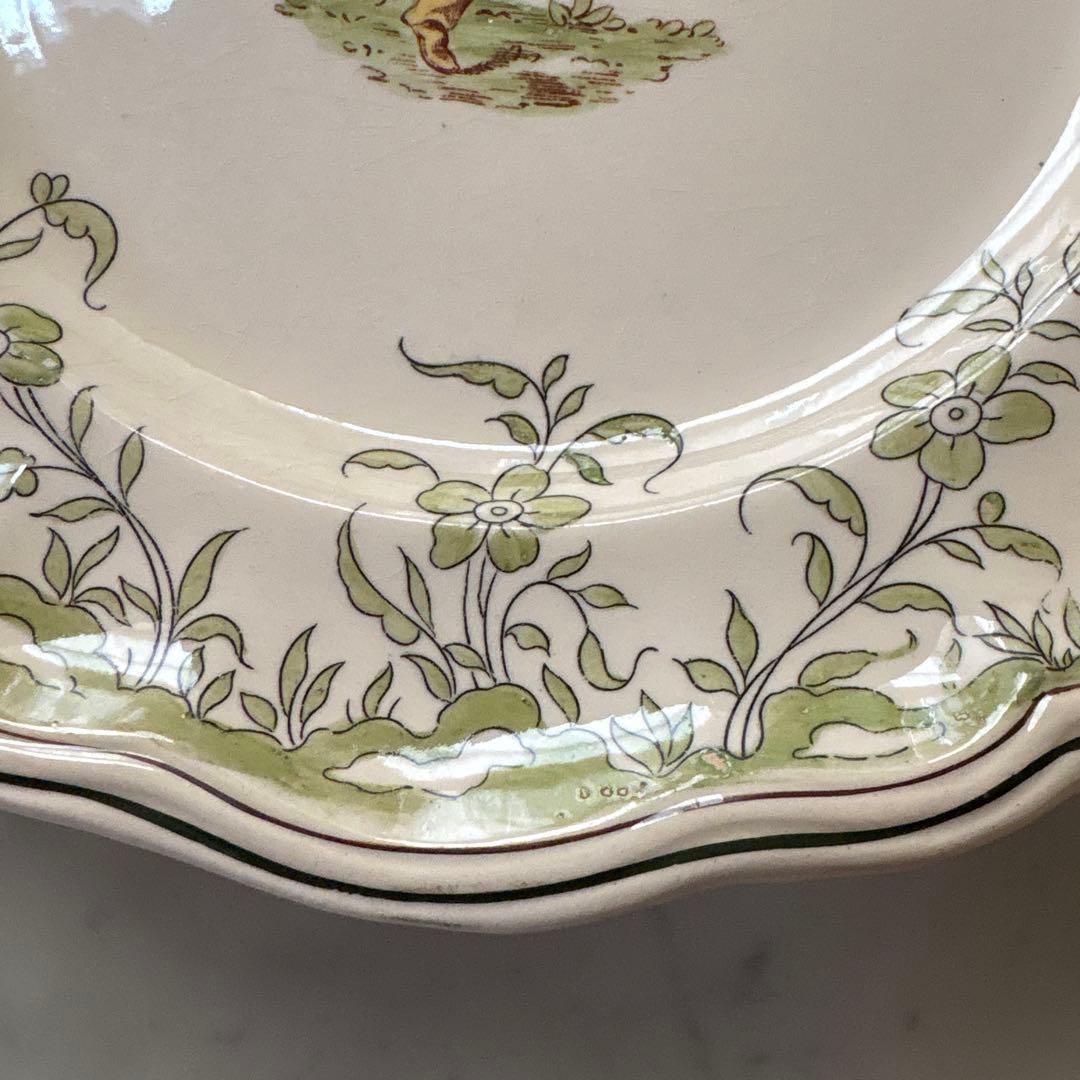 フランス　アンティーク　ロンシャン　古いプレート　花リム