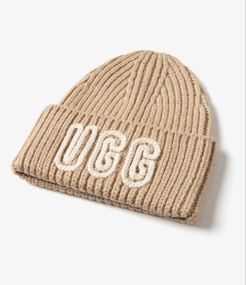 【UGG】ニット帽＊CHUNKY RIB BEANIE＊ホワイトペッパー＊新品