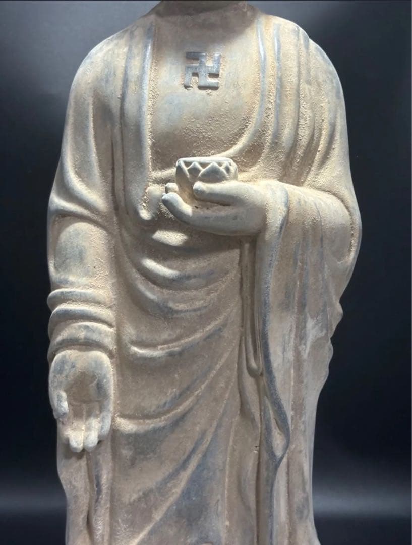 仏教　石仏 如来 細工彫刻 釈迦 縁起物 お釈迦様 釈迦如来 石彫仏像