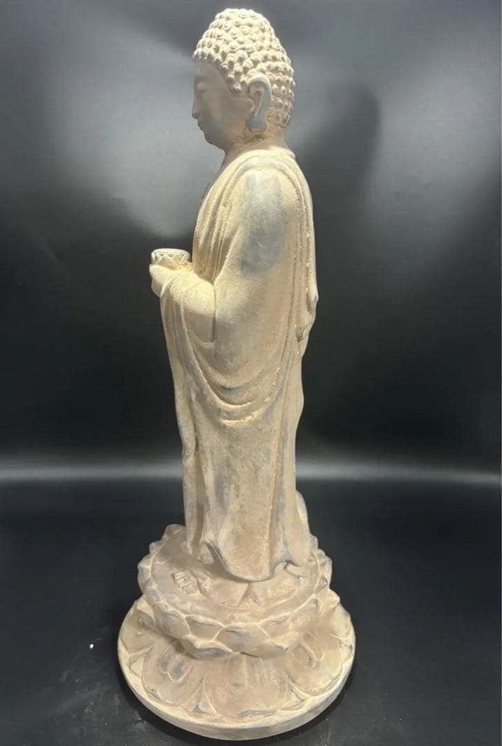 仏教　石仏 如来 細工彫刻 釈迦 縁起物 お釈迦様 釈迦如来 石彫仏像