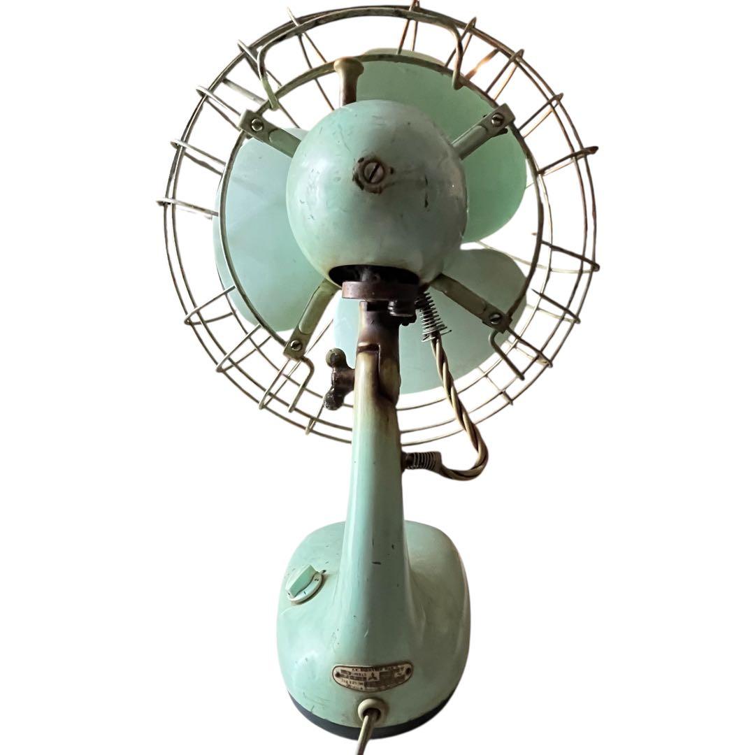 扇風機　三菱　卓上　レトロ　インテリア　かわいい　薄緑