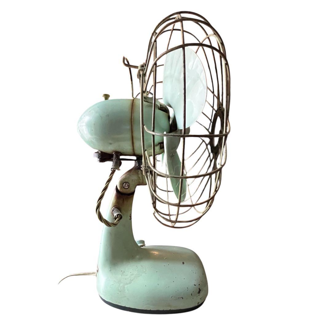 扇風機　三菱　卓上　レトロ　インテリア　かわいい　薄緑