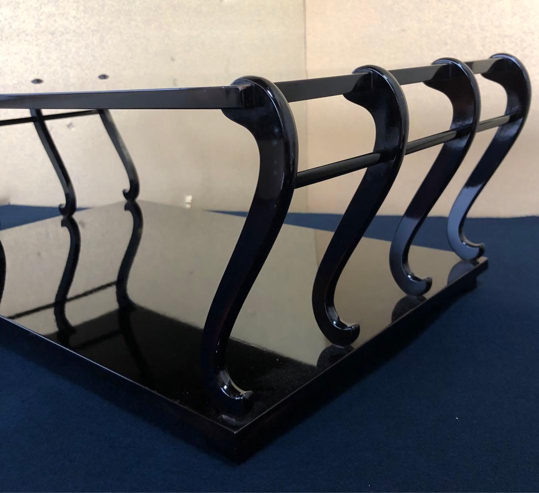 《R》黒塗 八足卓 花台 二段卓 八脚卓 木箱 時代　251003あ6