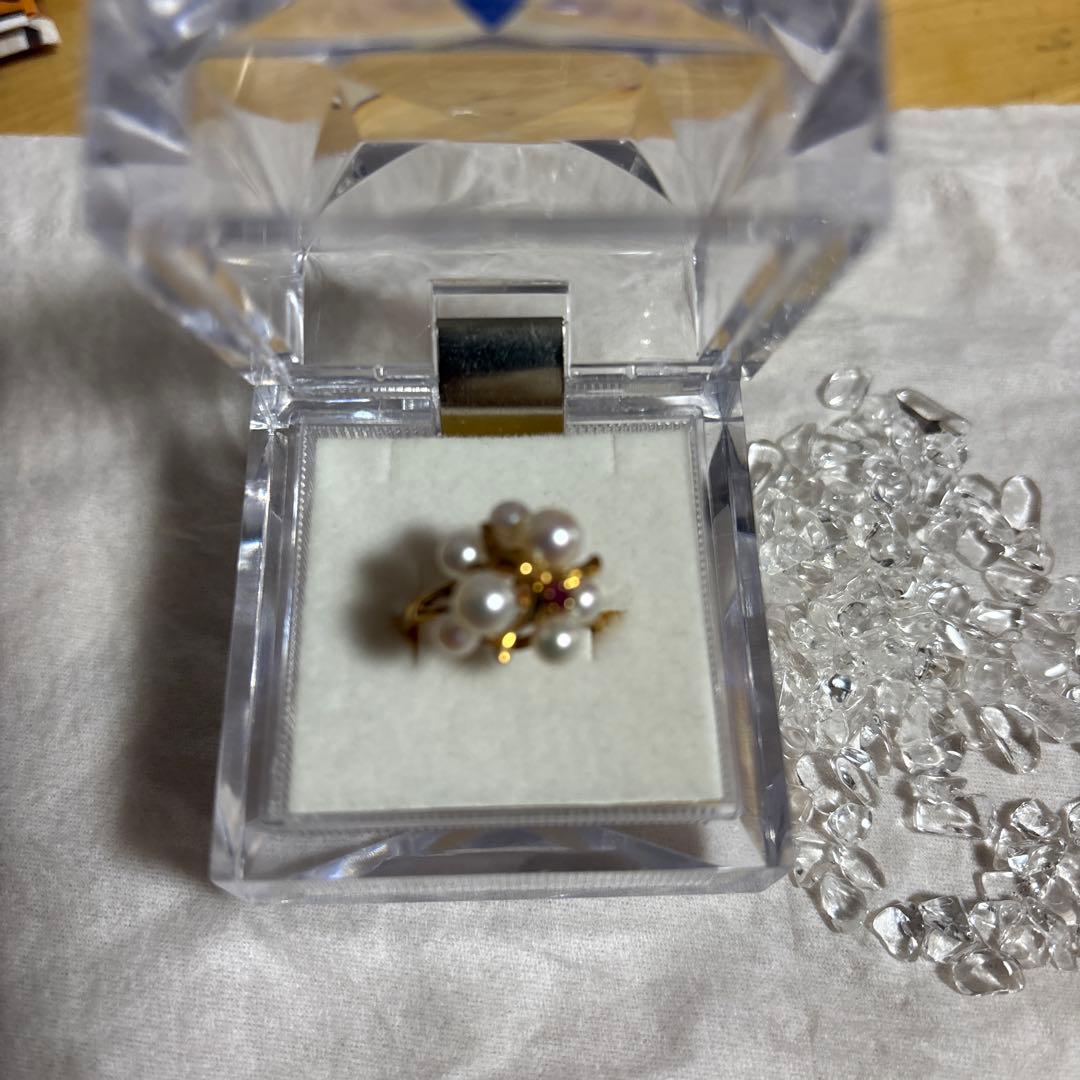 パール フラワールビー付きk18