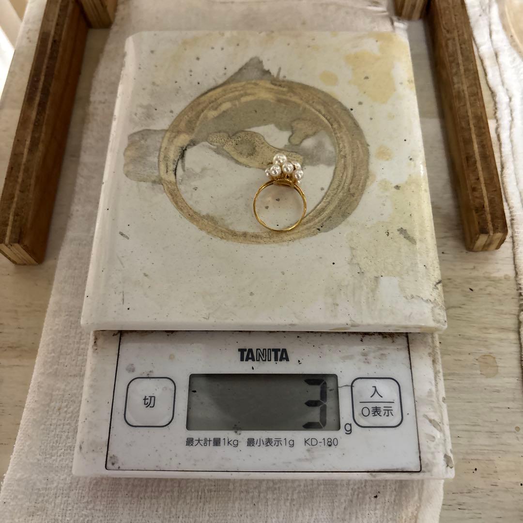 パール フラワールビー付きk18