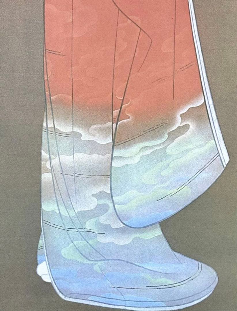 上村松園「序の舞」絹本 共箱 複製 美人画 日本画 掛軸　茶道具