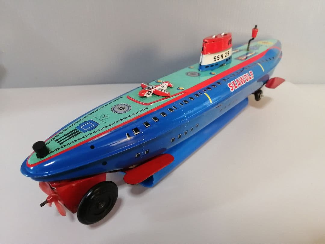 シーウルフ潜水艦　クランクフリクション　ブリキ　ヨネザワ玩具　日本製
