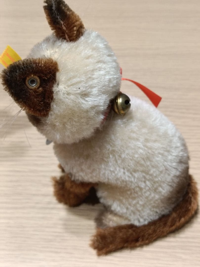 【KW】steiffシュタイフMinkaミンカぬいぐるみ猫オブジェ